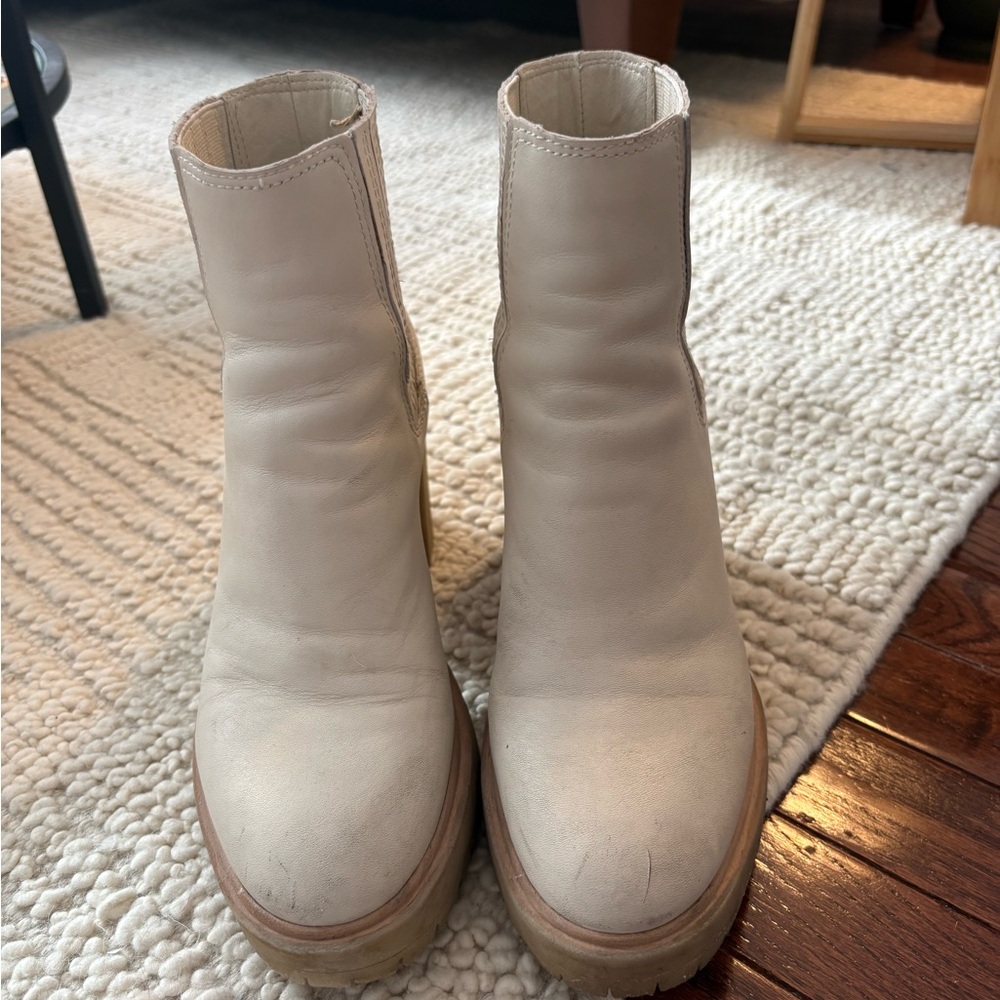 Dolce Vita Off-White Ankle Booties